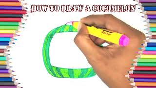 How to draw a Coco melon coco melon easy drawing colorful coco melon easy drawing step by step [upl. by Aniretake]