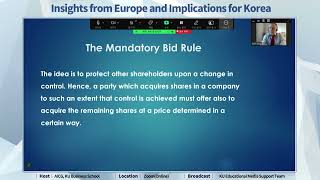 AICG 유럽의 의무공개매수제도 Mandatory Bid Rule 운영 경험과 우리나라에 주는 시사점 [upl. by Roberta217]