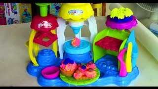 PlayDoh Frosting Fun Bakery with PlayDoh Plus Make Cup Cake and Cake Play Dough [upl. by Best80]