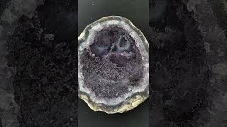 Ramsdellite with kaolinite coating on amethyst geode from Las Choyas Chihuahua Mexico [upl. by Pearline]