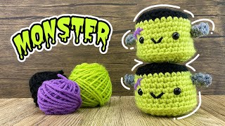 Halloween Crochet Project Crafting a Cute Frankenstein Monster 🧟‍♂️🧶 [upl. by Yffub]