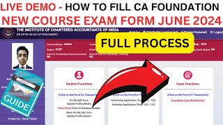 Live Demo  How to FILL CA Foundation June 2024 Exam Form  How to FILL CA EXAM form Full Process [upl. by Mia315]