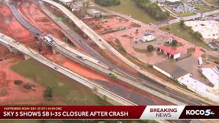 Sky 5 Live Southbound I35 closed again due to crash [upl. by Dranreb80]