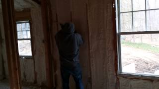 how to cut closed cell foam  spray foam insulation [upl. by Gardas]