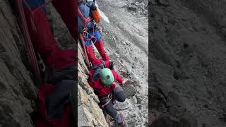 Rockfall🤯😳 couloir du Goûter Mont Blanc 2024 [upl. by Nahtaoj]