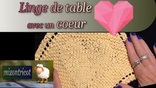 TRICOT Tricoter une LAVETTE avec un COEUR 💗 🐑 [upl. by Olivie]