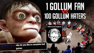 1 Gollum Fan vs 100 Gollum Haters [upl. by Ahsuatan822]