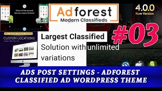 Ads Settings  AdForest Classified Ad Wordpress Theme setup [upl. by Cleveland]