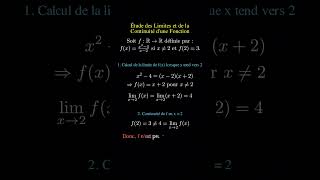 Limite et continuité dune fonction Prolongement par continuité  maths fonction continuité [upl. by Elleniad]