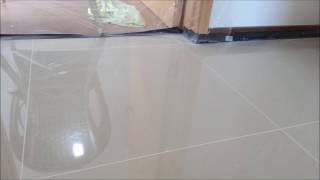 Homogeneous tile polishing with marble gum grout filled [upl. by Xenophon]