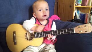 Baby Singing and Playing Ukulele [upl. by Annirok]