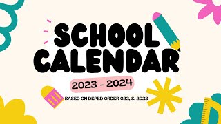 DepEd School Calendar amp Activities 2023  2024 [upl. by Alyss]