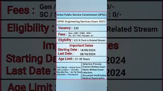 UPSC Engineering Services Online Form 2024  UPSC Vacancy Online Form 2024  UPSC [upl. by Ffoeg961]