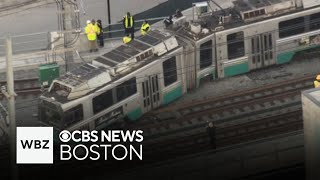 Train derailment still impacting commuters on MBTA Green Line [upl. by Armbruster206]