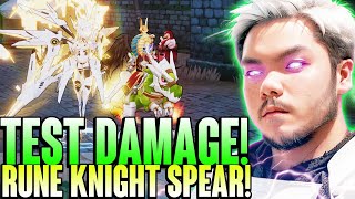 TEST DAMAGE RUNE KNIGHT SPEAR 9BILLION DAMAGE  Ragnarok Origin Global [upl. by Esidarap515]