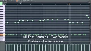 MIDI All That Remains Two Weeks MIdi D Minor Aeolian scale 224 bpm [upl. by Amata589]