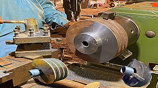 Amazing process of making taper pulley bush and Boring degree size pulley on Lathe machine [upl. by Jerrylee]