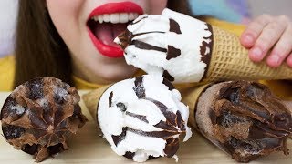 ASMR GIANT ICE CREAM CONES Soft Ice Eating Sounds No Talking MUKBANG 리얼사운드 먹방 咀嚼音 [upl. by Asillem]