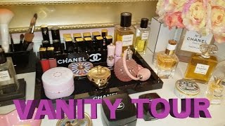 My Chanel Vanity Tour  How to Organize Makeup amp Tips [upl. by Idnac]