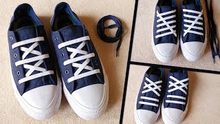 3 easy shoes lace styles  how to lace converse  easy shoelaces  shoe lacing tutorials [upl. by Mar]