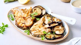 Gegrilde schelvis met aubergine en mosterddressing [upl. by Aehta]