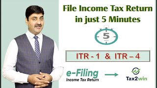 Income Tax Return File ITR 1 or ITR 4 online in just 5 Minutes ITR 202122 FY 202021 [upl. by Enahpets]