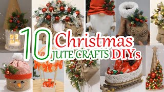 10 Cheap amp Beautiful DIY Jute Christmas Decorations Ideas at Home 2024 [upl. by Nikolos]