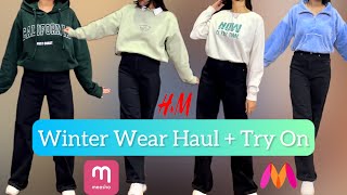 Winter Wear Haul😍  Try On meesho myntra haul fashion [upl. by Gibby]