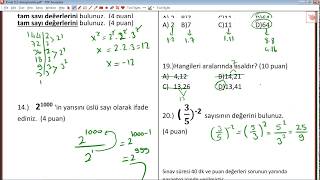 8 Sınıf Matematik 1 Dönem 1 Yazılı Hazırlık Soruları Ve Çözümleri [upl. by Eerb119]