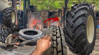 Watch How Tractor Old Tyres are Recycled into New Casings for a Better [upl. by Aramen884]