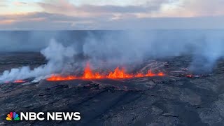 Eruption at Hawaiis Kīlauea volcano seen from helicopter [upl. by Nobe769]