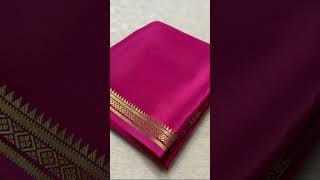 Semi Mysore silk saree light weight running blouse double side border rs800Booking9003162733 [upl. by Adnuhsal175]