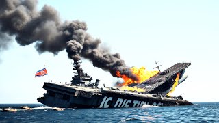 30 minutes ago North Korean aircraft carrier carrying 350 jets destroyed by US F16s [upl. by Natsirk]