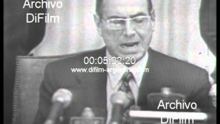 Juan Domingo Peron discurso en cadena oficial retorno al pais 1973 [upl. by Mikal]