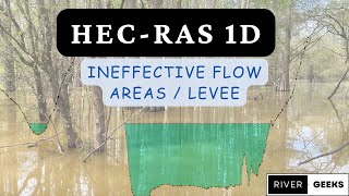 HECRAS 1D Ineffective Flow Areas and Levee hecras water ineffective levees [upl. by Brelje969]