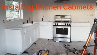 Installing RTA Kitchen Cabinets Our DIY Farm House Kitchen [upl. by Neufer]