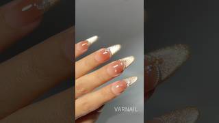 ✨Sparkling French Cat Eye Nails nails nailart naildesigns [upl. by Tennek]