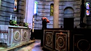 Pisa Baptistry Guard harmonizes with himself Pisa Italy [upl. by Latreece]