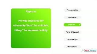 REPROVE  Definition pronunciation grammar meaning  Practice grade 7 vocabulary [upl. by Dur]