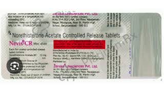 Nevis CR Tablets Norethisterone Acetate Controlled Release Tablets [upl. by Enymsaj]