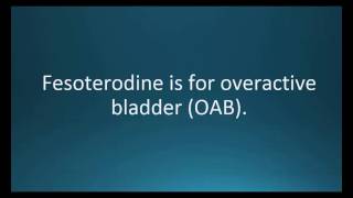 How to pronounce fesoterodine Toviaz Memorizing Pharmacology Video Flashcard [upl. by Ney]