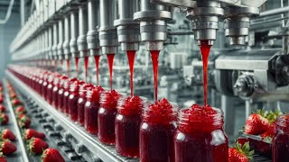 How Strawberry Jam Is Made In Factory  Strawberry Jam Factory Process [upl. by Renado]