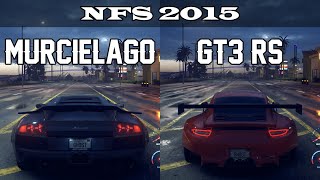 Lamborghini Murcielago LP 670–4 SV vs Porsche 911 GT3 RS  NFS 2015 Drag Race [upl. by Robinet]