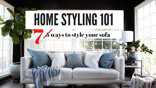 How to Style Your Sofa 7 Ways to Make Your Sofa Look Amazing  Decorate with Me [upl. by Ylatan]