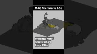 APFSDS for a WW2 SHERMAN TANK  M60 Sherman vs T55 simulation tank ww2 warthunder top fyp [upl. by Rosemonde486]