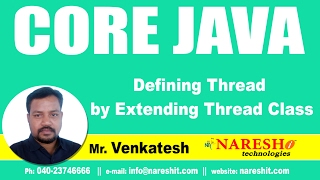 Defining Thread by Extending Thread Class with Example Program  Java Tutorial  Mr Venkatesh [upl. by Kreiker]