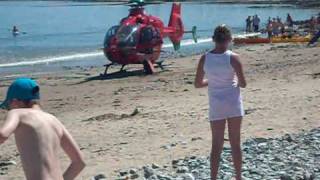 Emergency Chopper Landing Port Eynon [upl. by Drugge]