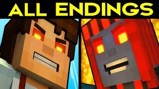 Minecraft Story Mode Season 2 Episode 5 ALL ENDINGS Bad Ending 1  Good Ending 2  SECRET ENDING [upl. by Inoek]