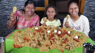 5KG Chicken Biryani And Chicken 65 With Egg Eating Challenge In Tamil Foodies Divya VS Anushya [upl. by Lrat864]