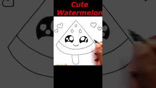 HOW TO DRAW A WATERMELON ICE CREAM shorts cutedrawing icecreamdrawing [upl. by Neerol]